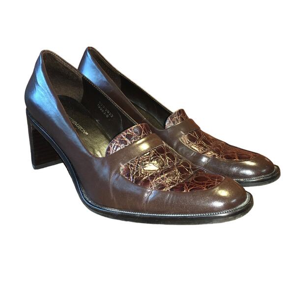 Worthington Heel Loafer Brown Womens 7 Y2K Rachel Clueless Cher 90s Classic - Picture 1 of 11